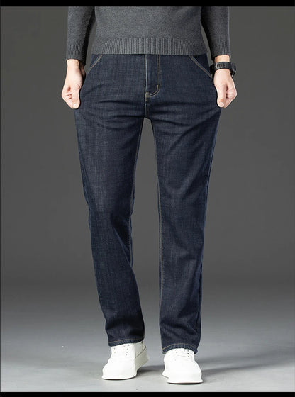 28-40 grande taille hiver hommes en peluche épais polaire pantalon laine d'agneau thermique jean pantalons décontractés coupe-vent chaud coton Denim pantalon