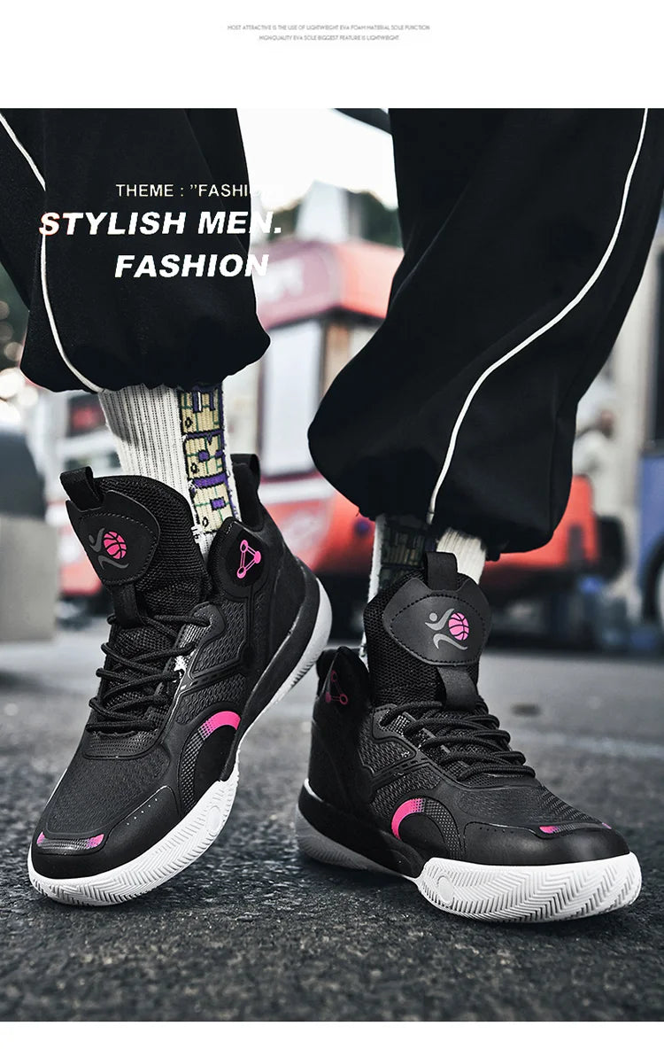 Nouvelles chaussures de basket-ball montantes chaussures de sport confortables et respirantes pour hommes et femmes athlètes d'entraînement chaussures d'étudiant décontractées