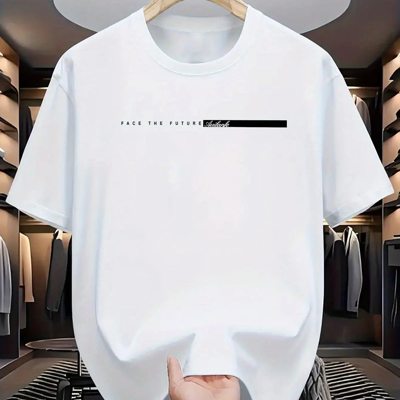 T-shirt à Manches Courtes et Col Rond pour Homme, Haut Décontracté, Coupe Ample, Grande Lettre Imprimée, Style High Street, Unisexe, Été, 100% Coton