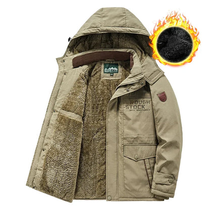Parka Thermique Épaisse et Chaude pour Homme, Manteau Décontracté à Fermeture Éclair, avec Doublure Souriante, Coupe-Vent, Vêtement d'Extérieur, Hiver - DOGOMET DIGITAL PLUS