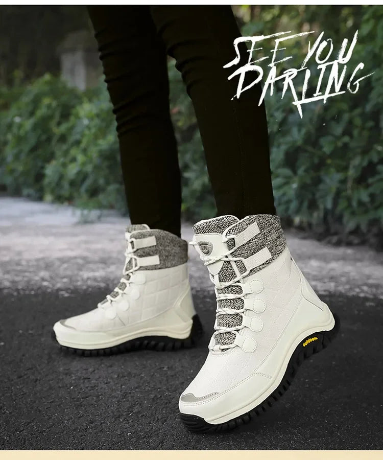 Bottes de neige imperméables à plateforme épaisse pour femmes, bottes de compétitivité, chaussures chaudes non ald, extérieur, décontracté, grande taille,-40 ℃, hiver