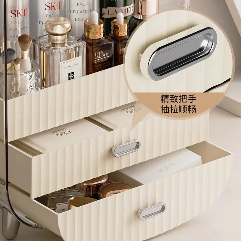 Internet celebrity cosmetics storage box, household box, desktop transparent dustproof cabinet, dressing table, skincare shelf