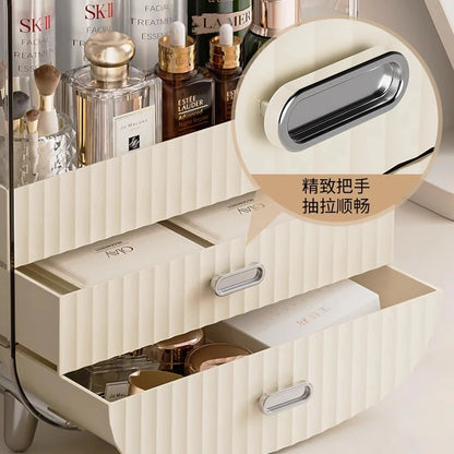 Internet celebrity cosmetics storage box, household box, desktop transparent dustproof cabinet, dressing table, skincare shelf