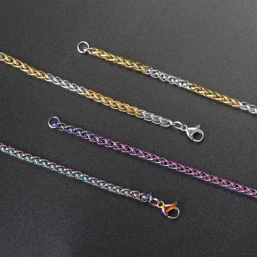 Franco Chain For Men Boys Minimalist Stainless Steel Necklace Women Daily Wear Hip Hop Jewelry Gifts Width 3mm Length 60cm C024