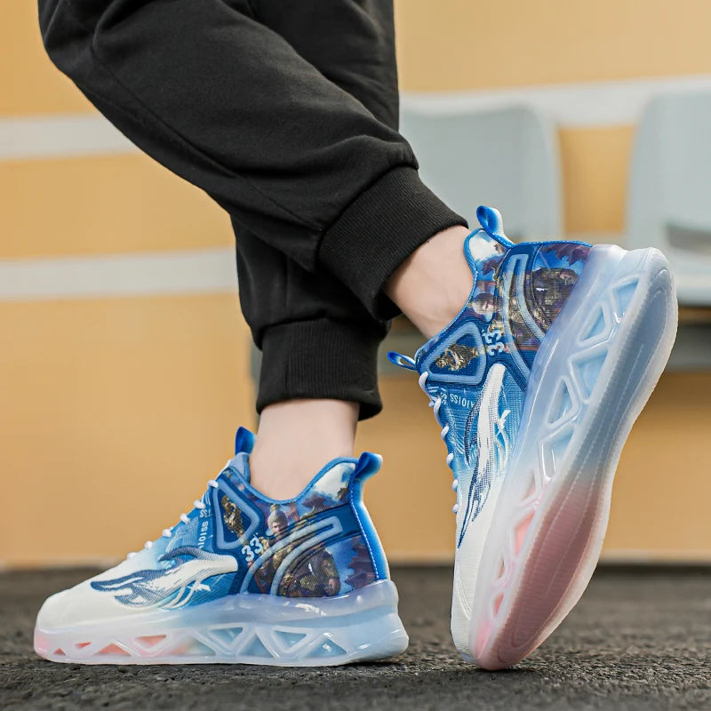Chaussures de basket-ball à la mode et tendance pour hommes, avec une forte capacité de saut, chaussures de sport décontractées antidérapantes et résistantes à l'usure