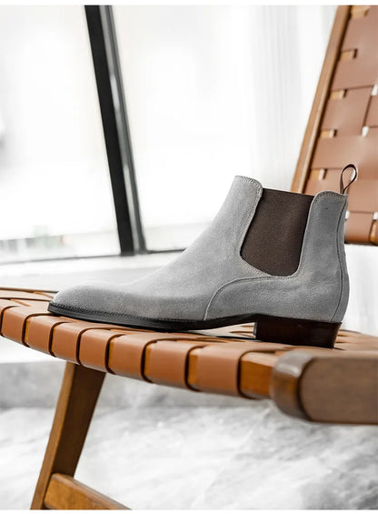 Style occidental hommes Chelsea bottes en cuir véritable de luxe en plein air randonnée chaussures de travail cheville désert bottes Botas Hombre Zapatos