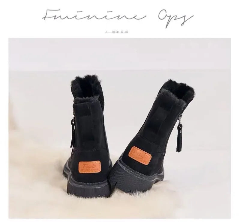 2025 hiver femmes bottes en peluche chaud bottes De neige mode haut coton bottes pour femmes gland fermeture éclair bottine Botas De Mujer - DOGOMET DIGITAL PLUS