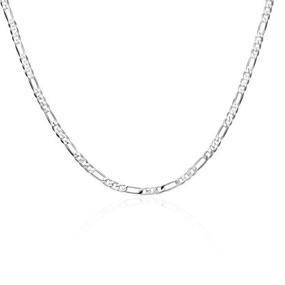 40-75cm 925 Silver 4mm Figaro Chain Necklace For Women Men Long Necklace Hip Hop Jewelry Gift - DOGOMET DIGITAL PLUS