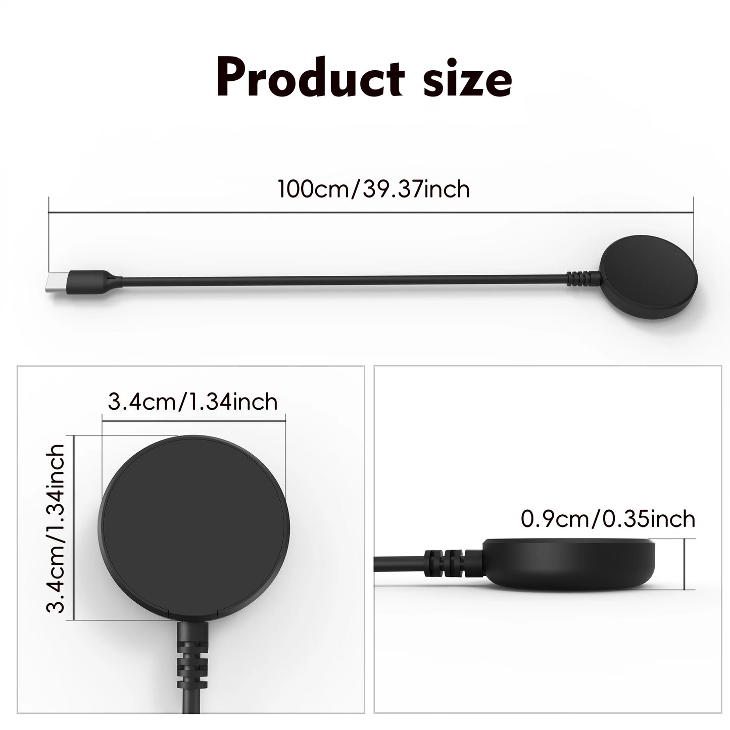 Chargeur sans fil Galaxy Watch pour Galaxy Watch 3/4 5/6/7 Active1-2 Ultra FE câble de montre USB-A USB-C