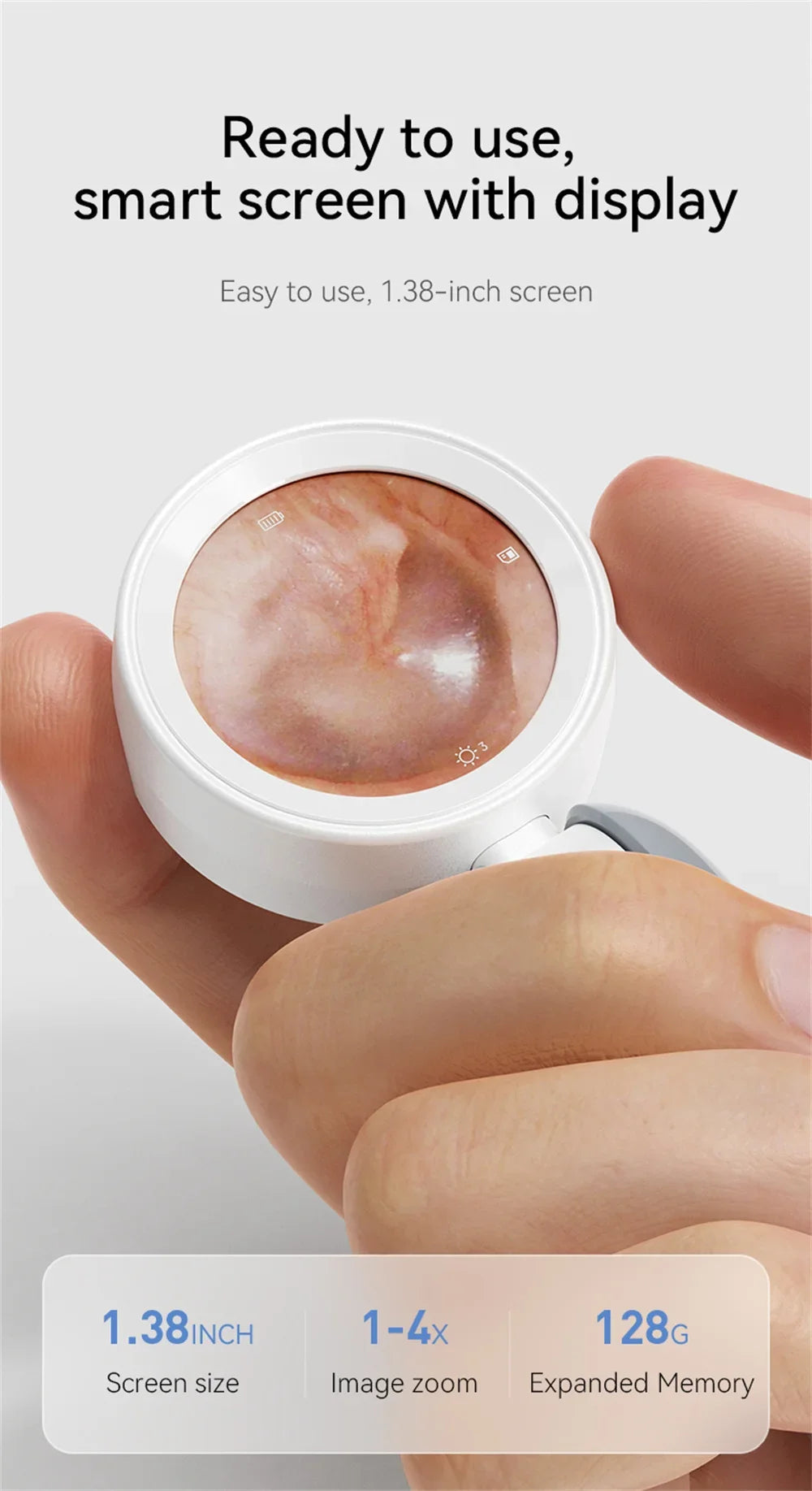 Caméra auriculaire visuelle Endoscope sans fil, écran IPS 1.38 pouces, outils de nettoyage de cire auriculaire, caméras HD 1080P, prise de photo, vidéo, Inspection auditive