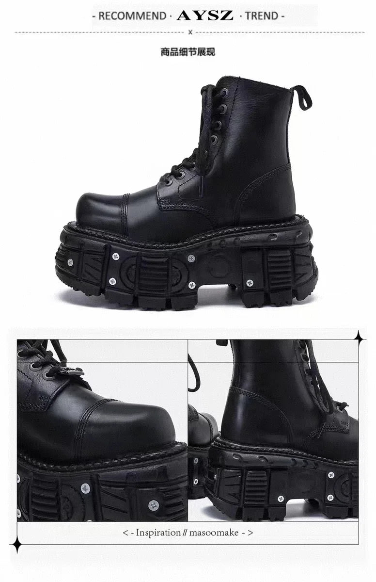 Cuir rehaussé 10 cm à semelles épaisses hommes haut de gamme Style britannique 2025 nouvelles bottes pour hommes à la mode - DOGOMET DIGITAL PLUS