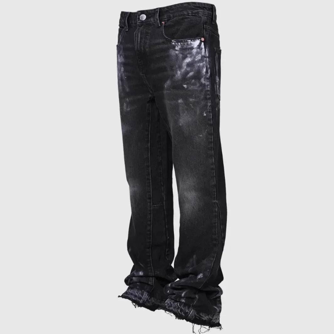 Jean homme Vintage pantalon droit taille moyenne Stretch en détresse lavé poches bouton basiques pantalon 2025 Streetwear Denims
