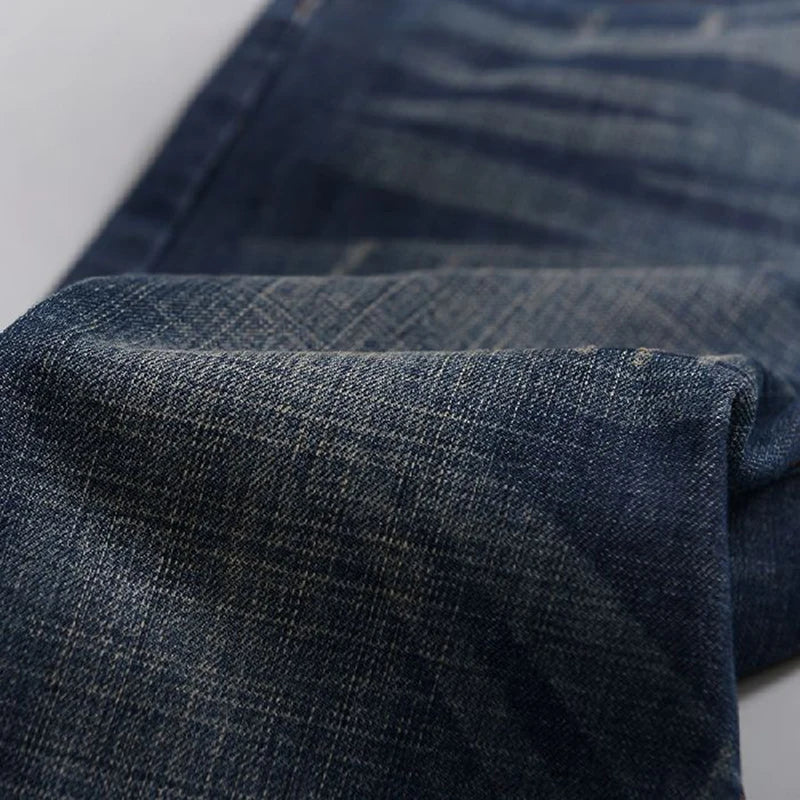2025 nouveaux hommes Jean printemps automne droit pantalons à la mode décontracté Denim pantalon hommes classique mince Stretch Jean mode