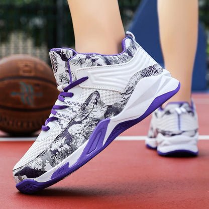 Chaussures de basket-ball respirantes carillon colorées pour hommes, chaussures de sport décontractées, haut, polyvalent, nouveau, printemps, 2024