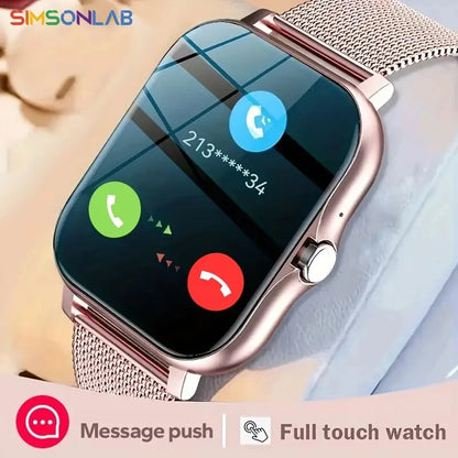 2025 montre connectée Android Phone 1.44 ''Écran couleur appels bluetooth surveillance de la saturation en oxygène du sang surveillance de la pression artérielle montre connecté homme montre connectée femme