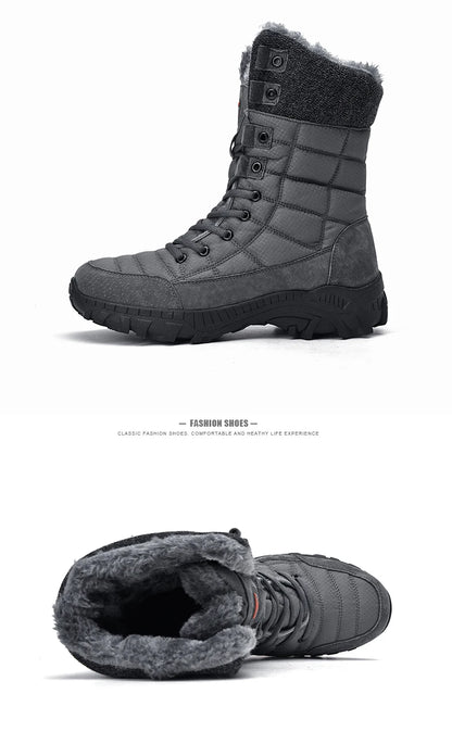 Bottes de neige rembourrées en velours pour hommes, bottes d'alpinisme en plein air, chaussures de randonnée chaudes, haut, tendance, hiver, nouveau, 2023