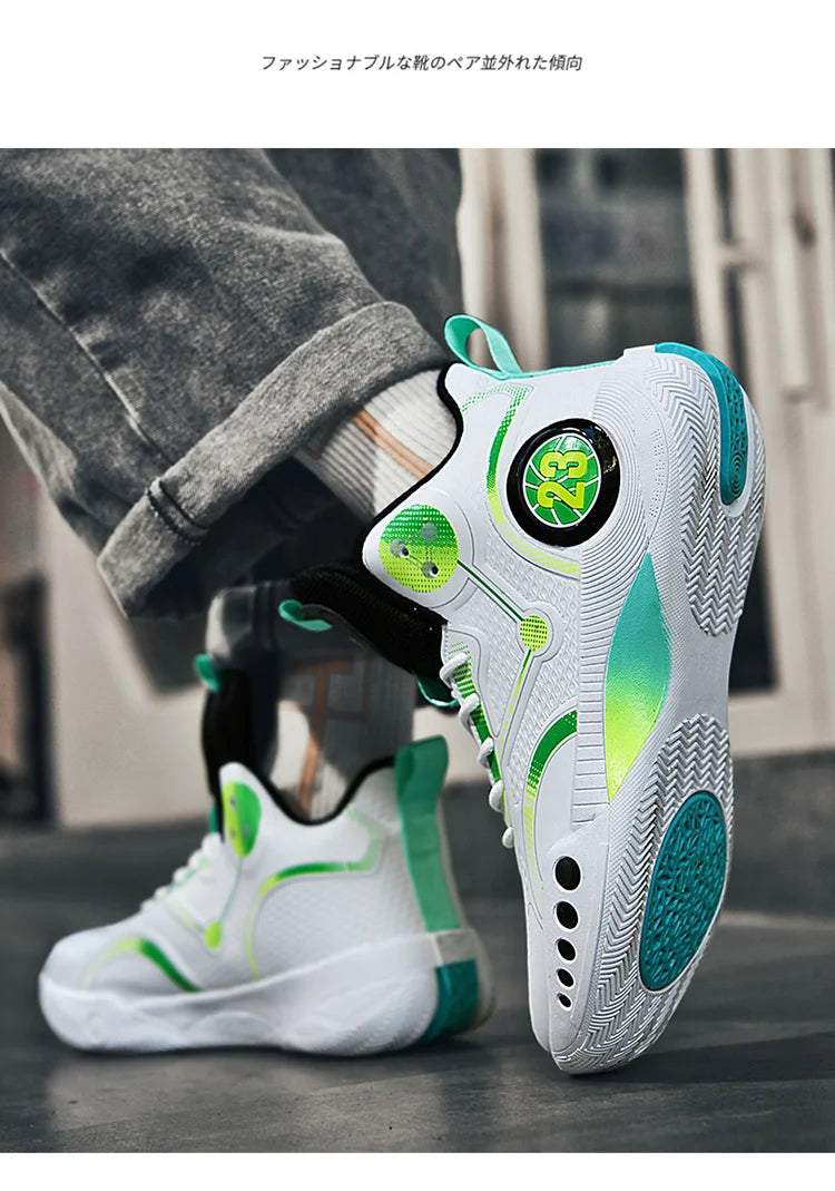 Nouvelles chaussures de basket-ball montantes chaussures de sport confortables et respirantes pour hommes et femmes athlètes d'entraînement chaussures d'étudiant décontractées