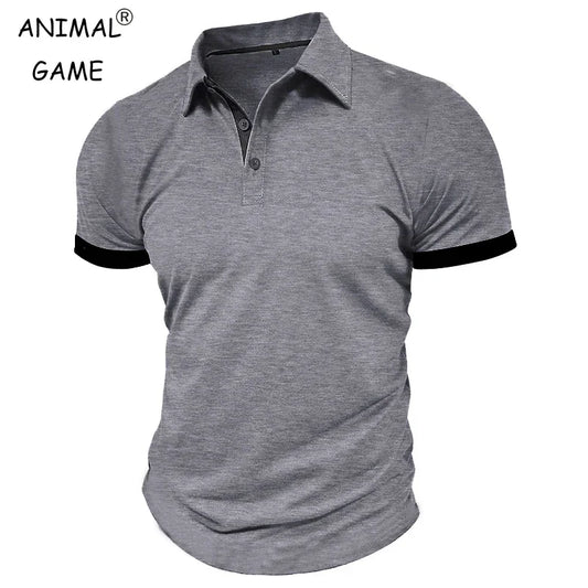 Summer Men's Short Sleeve Polo Shirt Lapel Oversize Solid Color T Shirts Breathable Streetwear Sport Activities Shirts Man