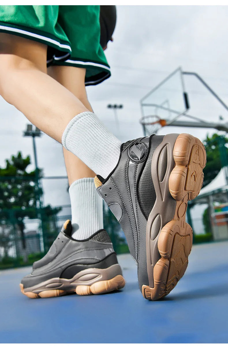 Chaussures de basket-ball pour hommes de haute qualité automne chaussures de sport en cuir plate-forme extérieure bottes de basket-ball professionnelles hommes chaussures d'entraînement