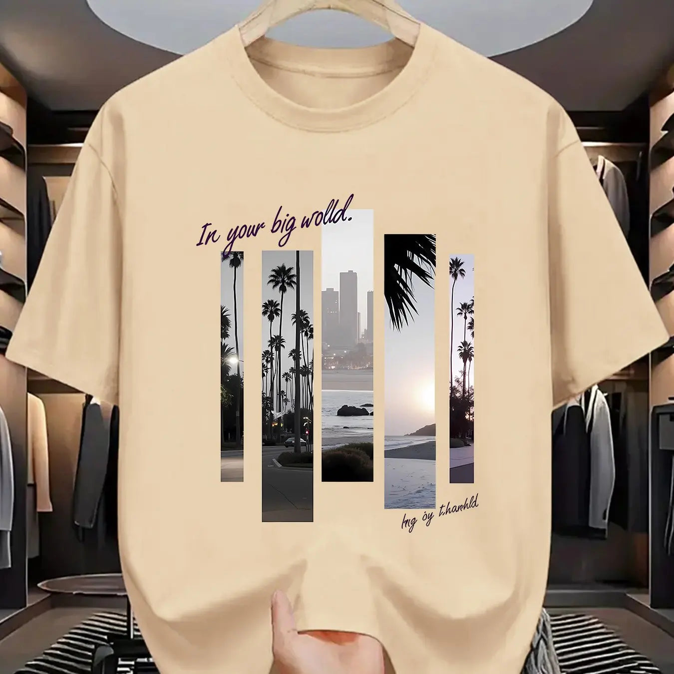 T-SHIRT MANCHES COURTES COL ROND HOMME, 100% COTON