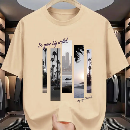 T-SHIRT MANCHES COURTES COL ROND HOMME, 100% COTON