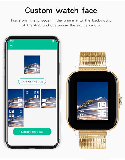 2025 montre connectée Android Phone 1.44 ''Écran couleur appels bluetooth surveillance de la saturation en oxygène du sang surveillance de la pression artérielle montre connecté homme montre connectée femme