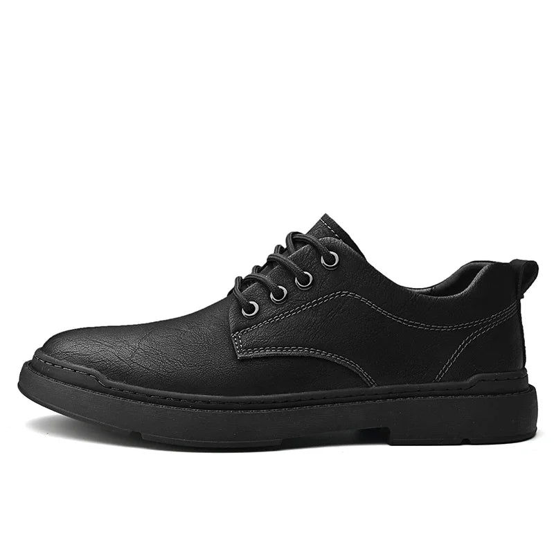Printemps automne décontracté hommes rétro chaussures en Cuir 2023 mode Style britannique anti-dérapant Chaussure Homme Cuir marque de luxe concepteur