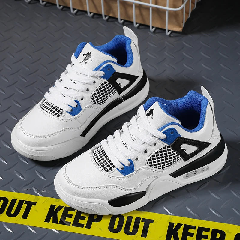 Baskets de basket-ball en cuir à lacets pour enfants, chaussures de skate plates décontractées, tennis pour enfants, qualité, mode, filles, garçons