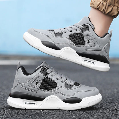 Baskets de basket-ball en cuir à lacets pour enfants, chaussures de skate plates décontractées, tennis pour enfants, qualité, mode, filles, garçons