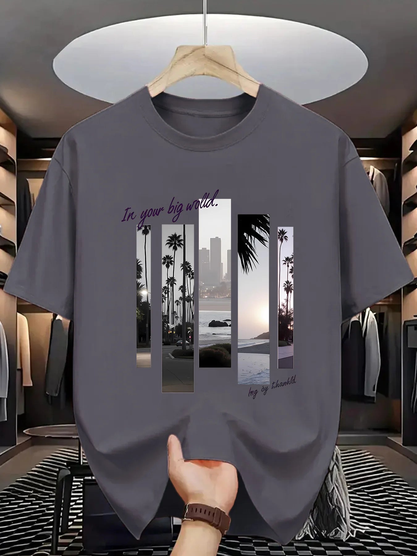 T-SHIRT MANCHES COURTES COL ROND HOMME, 100% COTON