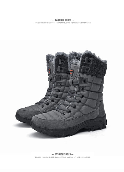 Bottes de neige rembourrées en velours pour hommes, bottes d'alpinisme en plein air, chaussures de randonnée chaudes, haut, tendance, hiver, nouveau, 2023