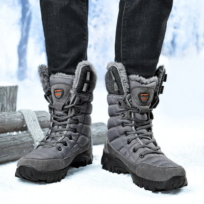 Bottes de neige rembourrées en velours pour hommes, bottes d'alpinisme en plein air, chaussures de randonnée chaudes, haut, tendance, hiver, nouveau, 2023