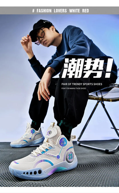 Nouvelles chaussures de basket-ball montantes chaussures de sport confortables et respirantes pour hommes et femmes athlètes d'entraînement chaussures d'étudiant décontractées