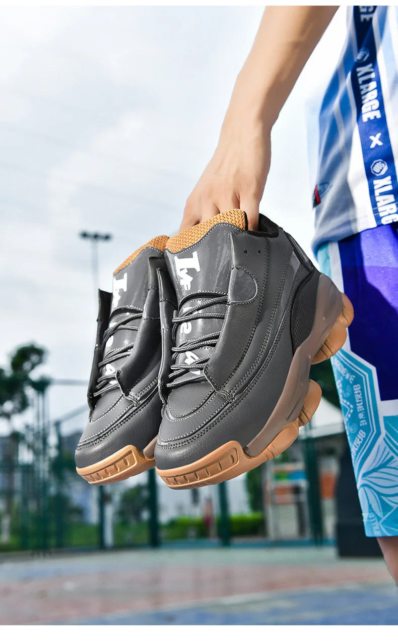 Chaussures de basket-ball pour hommes de haute qualité automne chaussures de sport en cuir plate-forme extérieure bottes de basket-ball professionnelles hommes chaussures d'entraînement