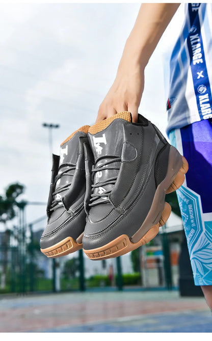 Chaussures de basket-ball pour hommes de haute qualité automne chaussures de sport en cuir plate-forme extérieure bottes de basket-ball professionnelles hommes chaussures d'entraînement