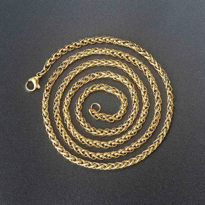 Franco Chain For Men Boys Minimalist Stainless Steel Necklace Women Daily Wear Hip Hop Jewelry Gifts Width 3mm Length 60cm C024