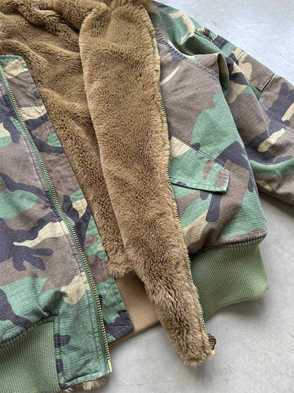 Manteau d'hiver chaud pour hommes, veste de Camouflage Double face, Parka en coton épais avec col en fourrure, Trench-Coat de Style militaire en plein air - DOGOMET DIGITAL PLUS