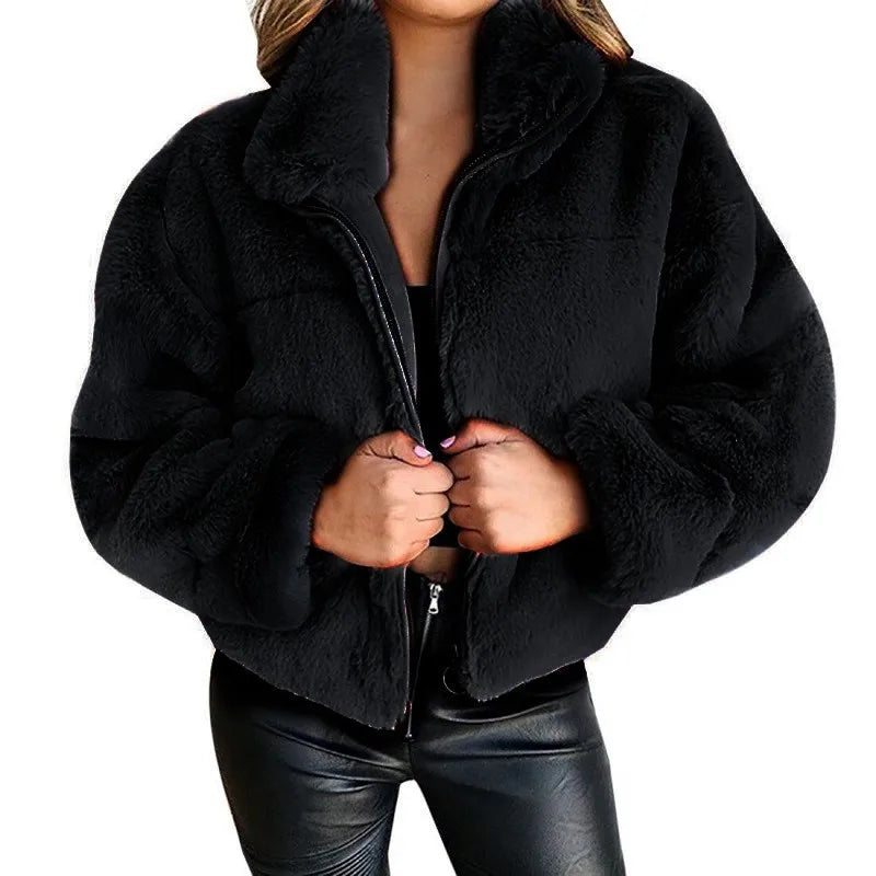 Automne hiver manteau pour femmes 2025 nouveau élégant ours en peluche chaud épaissir polaire fausse fourrure manteaux veste femmes à manches longues vêtements d'extérieur - DOGOMET DIGITAL PLUS