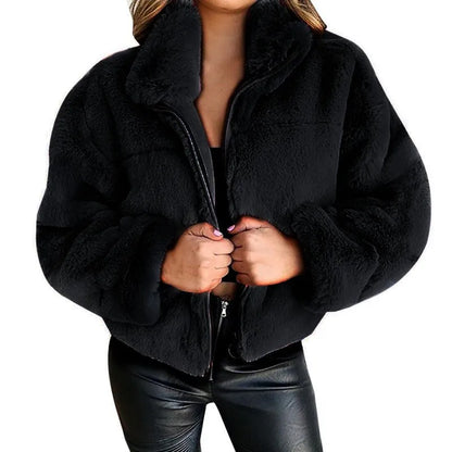 Automne hiver manteau pour femmes 2025 nouveau élégant ours en peluche chaud épaissir polaire fausse fourrure manteaux veste femmes à manches longues vêtements d'extérieur - DOGOMET DIGITAL PLUS