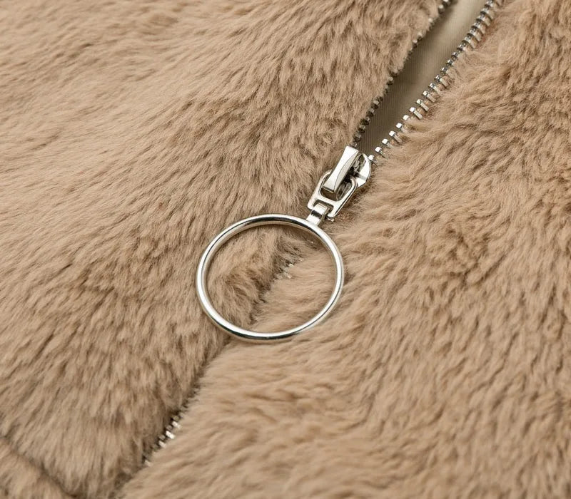 Automne hiver manteau pour femmes 2025 nouveau élégant ours en peluche chaud épaissir polaire fausse fourrure manteaux veste femmes à manches longues vêtements d'extérieur - DOGOMET DIGITAL PLUS