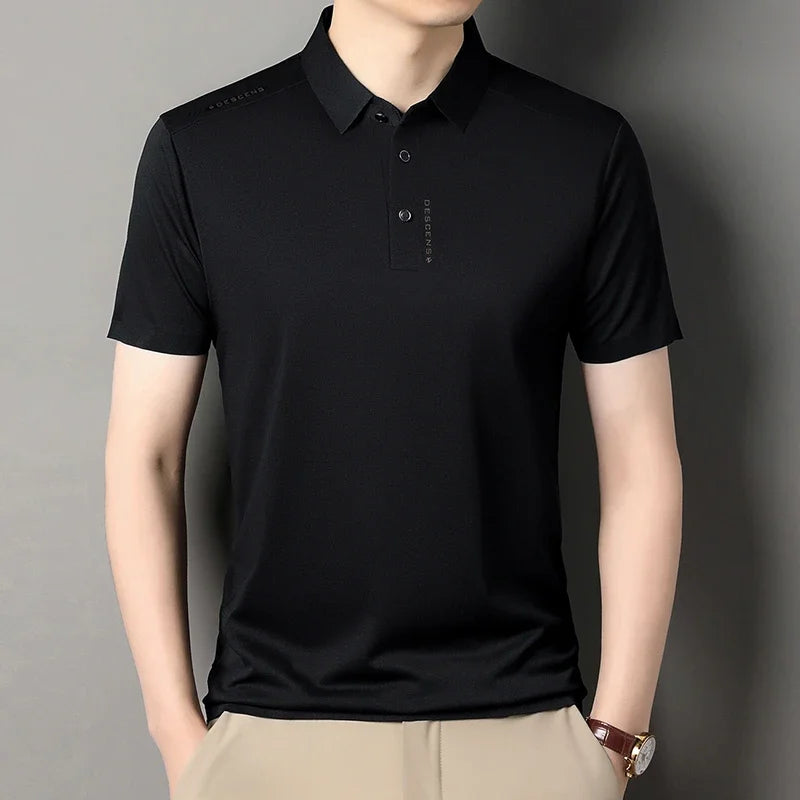 2025 New Men's Casual Fashion Printed Short Sleeve Polo Shirt Anti Wrinkle Breathable Comfortable Summer Versatile T-shirt