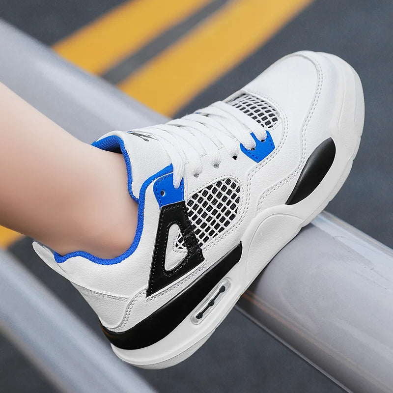 Baskets de basket-ball en cuir à lacets pour enfants, chaussures de skate plates décontractées, tennis pour enfants, qualité, mode, filles, garçons