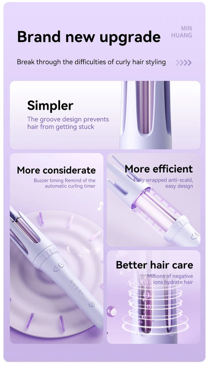 Fer à friser les cheveux 32mm bigoudi baguette professionnelle pinces bouclées en céramique électrique Salon outil de coiffure petit fer à sertir