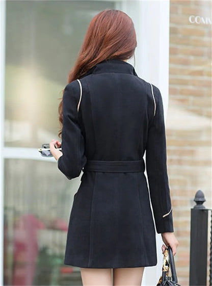 Manteau en laine pour femme, Long et chaud, mode coréenne, veste à Double boutonnage, vêtements d'extérieur, nouvelle collection hiver 2023