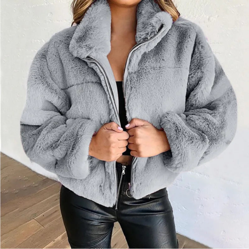 Automne hiver manteau pour femmes 2025 nouveau élégant ours en peluche chaud épaissir polaire fausse fourrure manteaux veste femmes à manches longues vêtements d'extérieur - DOGOMET DIGITAL PLUS
