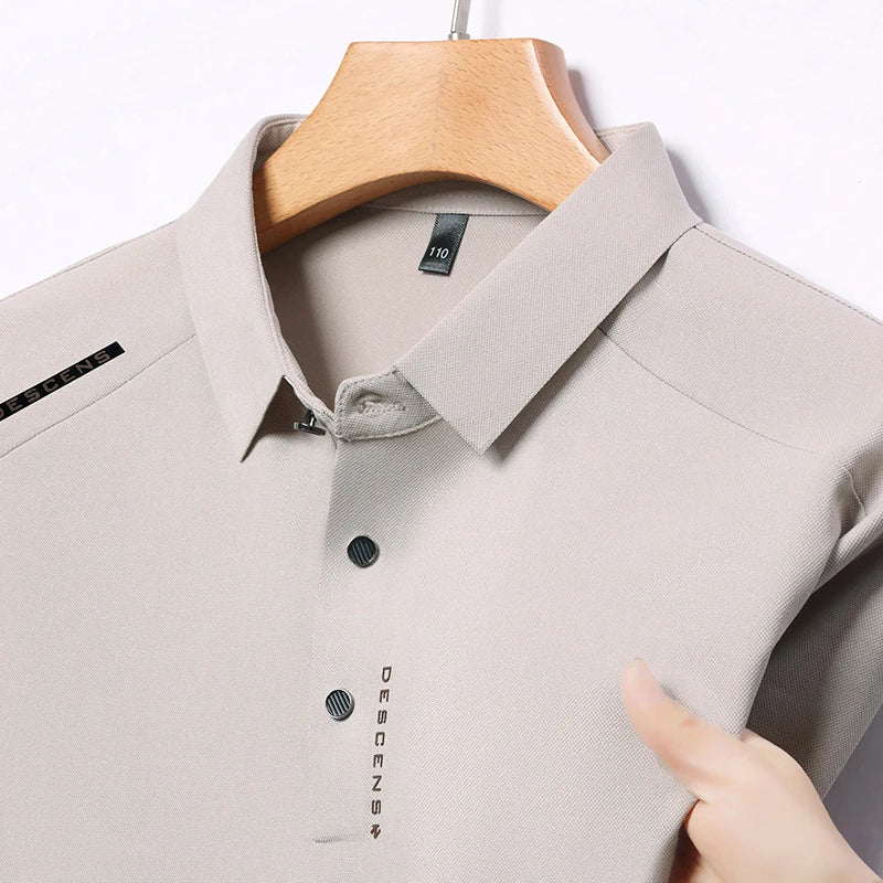 2025 New Men's Casual Fashion Printed Short Sleeve Polo Shirt Anti Wrinkle Breathable Comfortable Summer Versatile T-shirt