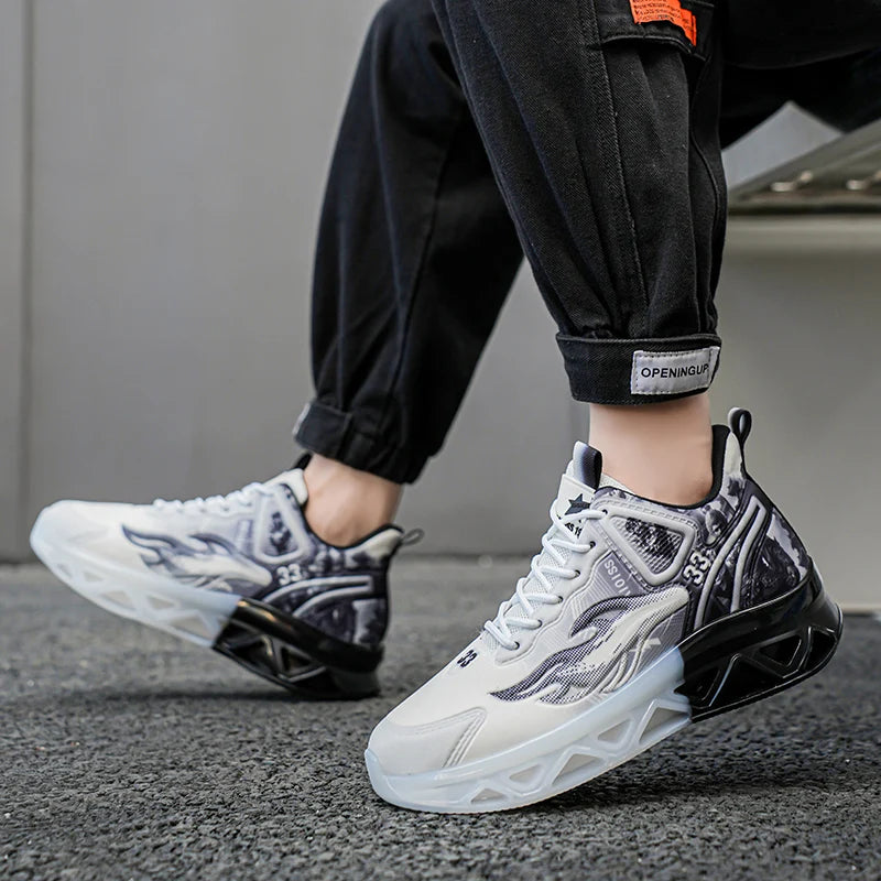 Chaussures de basket-ball à la mode et tendance pour hommes, avec une forte capacité de saut, chaussures de sport décontractées antidérapantes et résistantes à l'usure