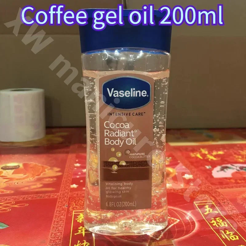 Vaseline Soins du corps Cacao Rose Café Gel corporel Huile verrouille dans l'humidité et hydrate pour améliorer la peau sèche et éplucher 200 Ml