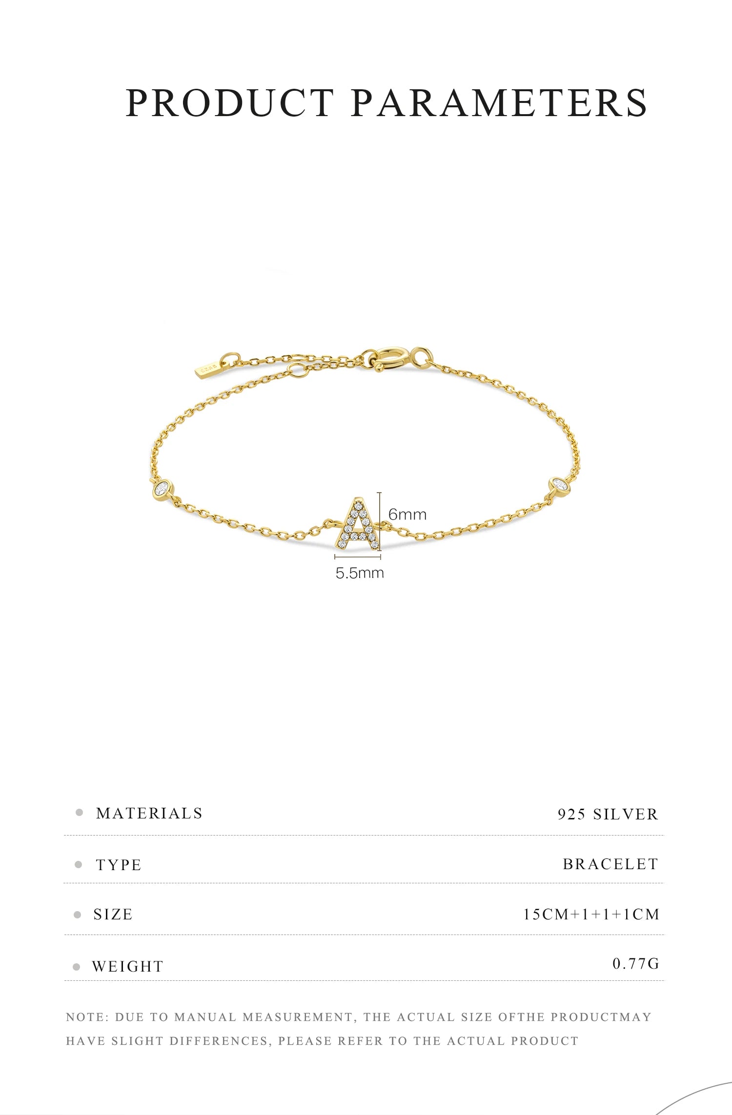 ANDYWEN – Bracelet en argent Sterling 925, 26 lettres initiales, monogramme de l'alphabet, nom en or, cristal CZ Zircon, bijoux à la mode 2021 - DOGOMET DIGITAL PLUS