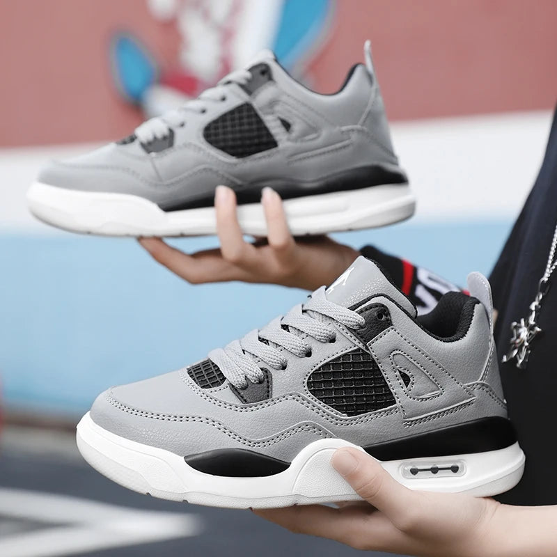 Baskets de basket-ball en cuir à lacets pour enfants, chaussures de skate plates décontractées, tennis pour enfants, qualité, mode, filles, garçons